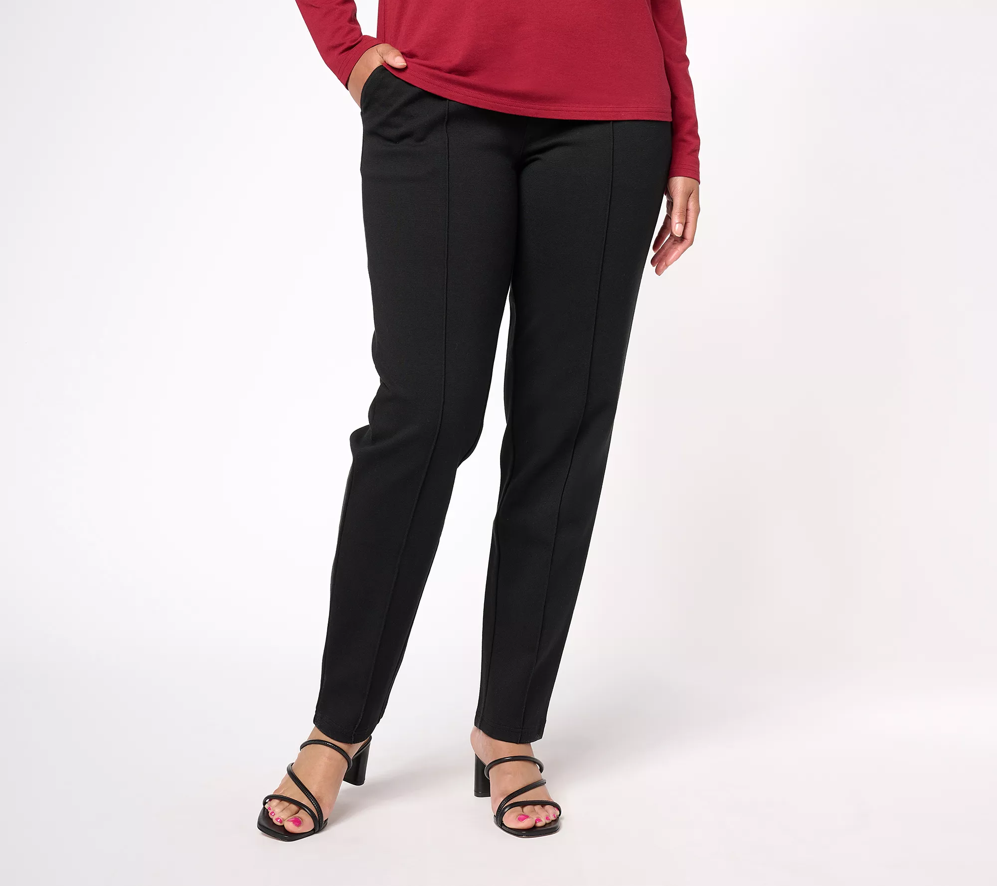 "As Is" Encore by Idina Menzel Regular Pull On Slim Leg Ponte Pants