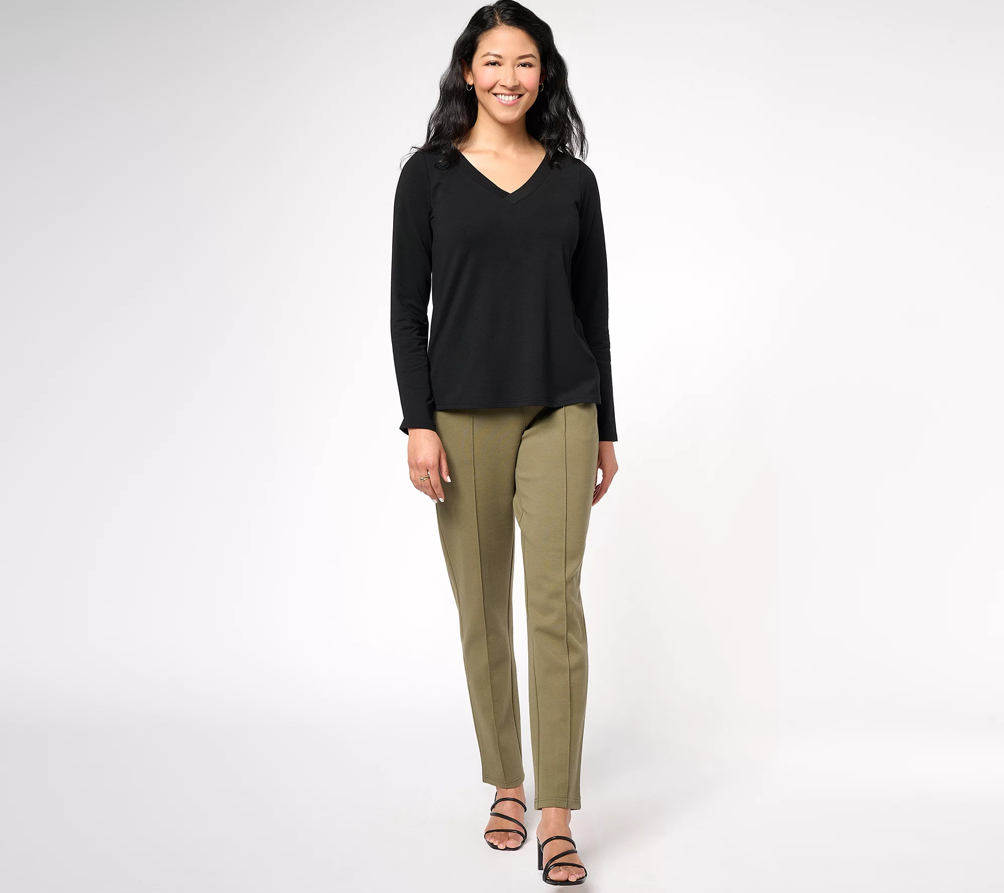 "As Is" Encore by Idina Menzel Regular Pull On Slim Leg Ponte Pants