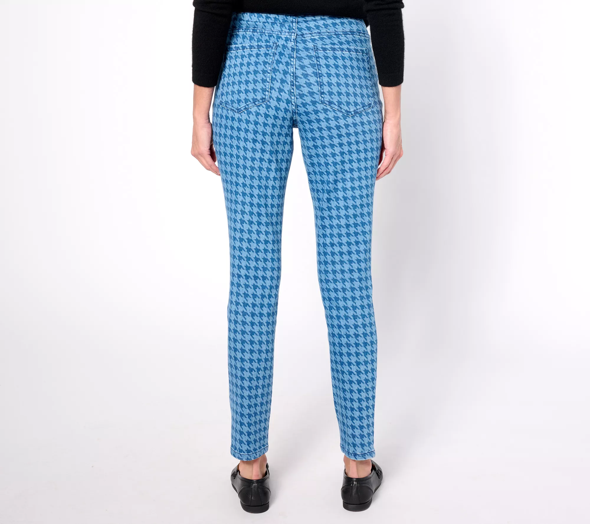 "As Is" Isaac Mizrahi Live! Reg True Denim Houndstooth Jeans