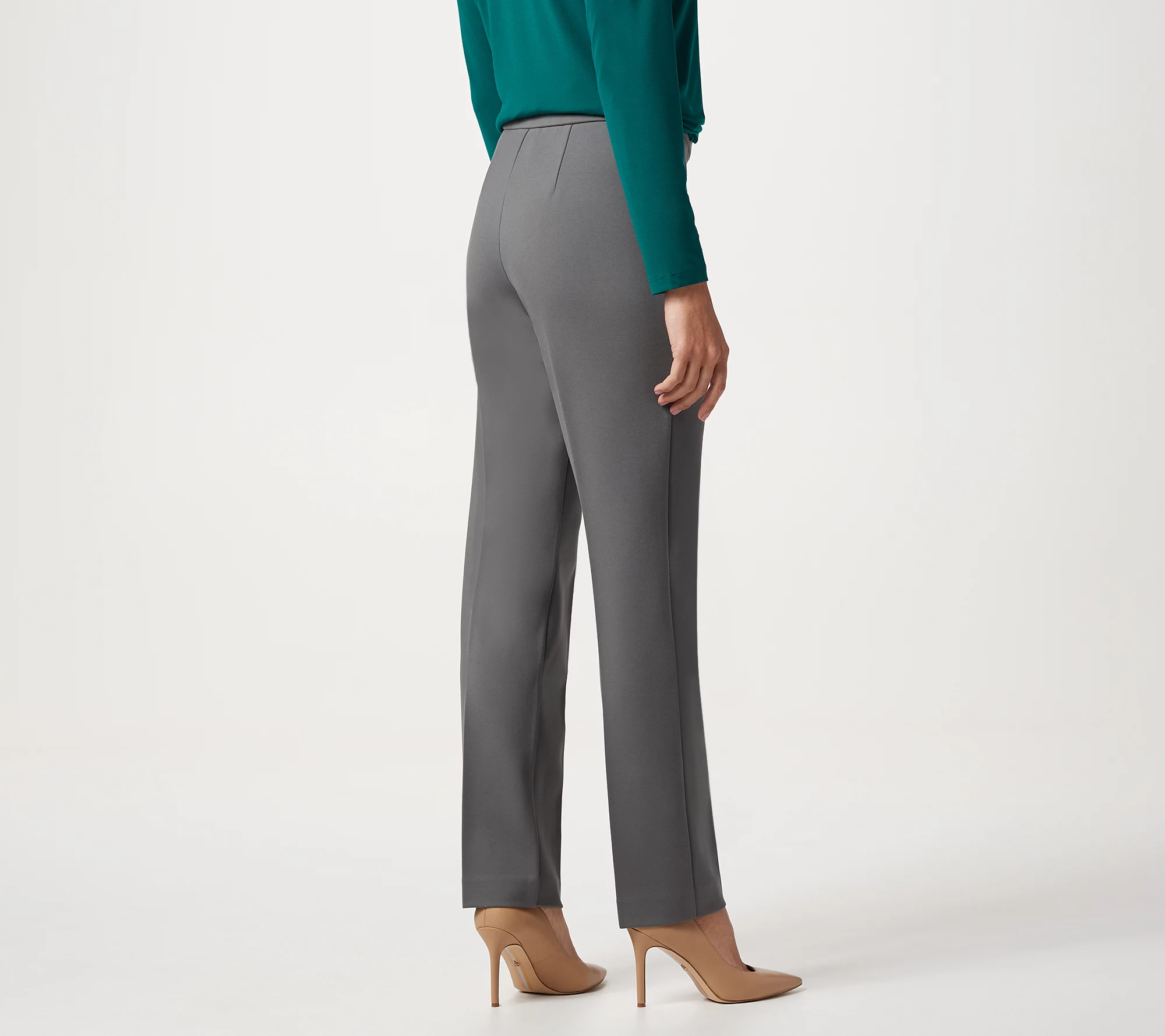 "As Is" Susan Graver Regular Ponte Straight- Leg Pull-On Pants