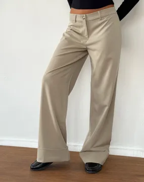 Abba Low Rise Trousers in Stone