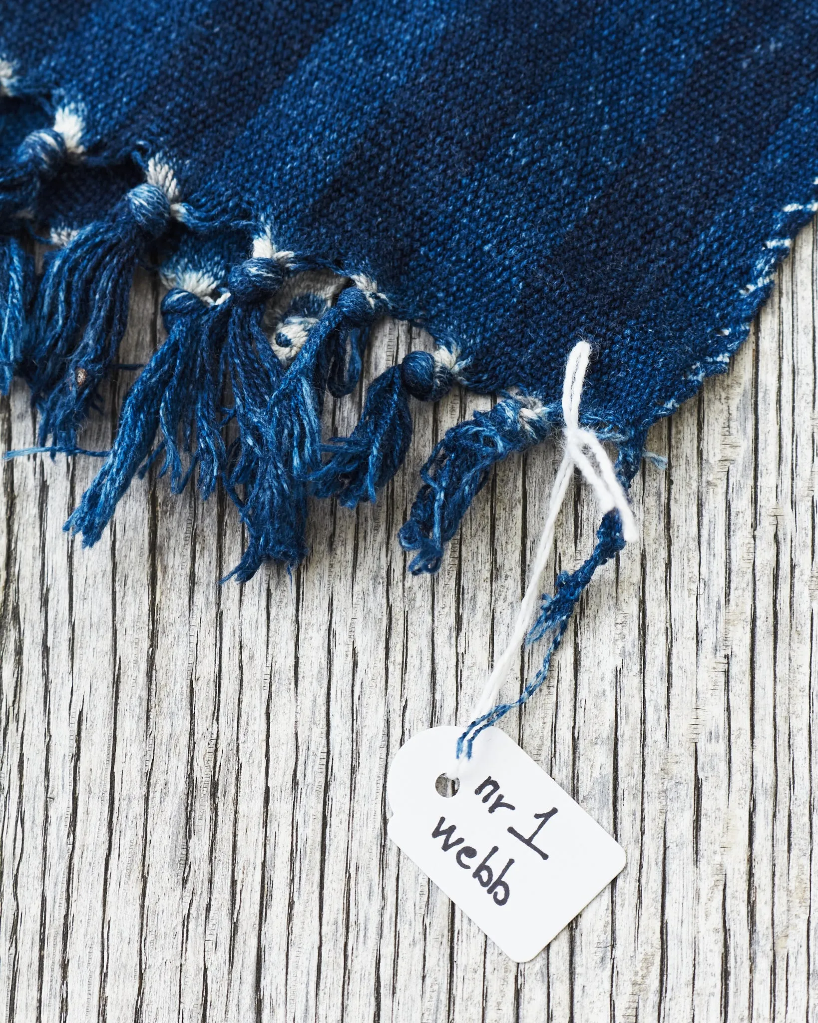 African Indigo Textile Resist Dye Scarf no. 1