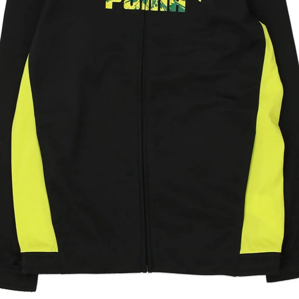 Age 13-14 Puma Spellout Track Jacket - Medium Black Polyester