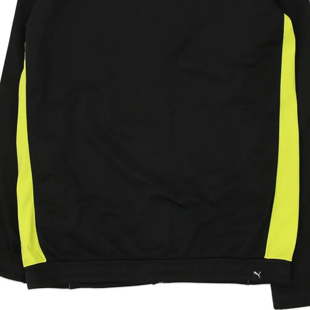 Age 13-14 Puma Spellout Track Jacket - Medium Black Polyester