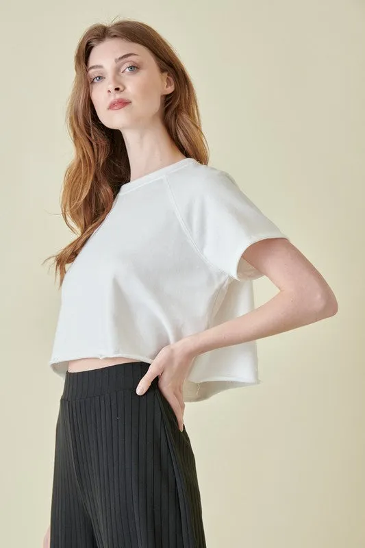 Alcie Wide Leg Pants And Mini Top Set - Off White