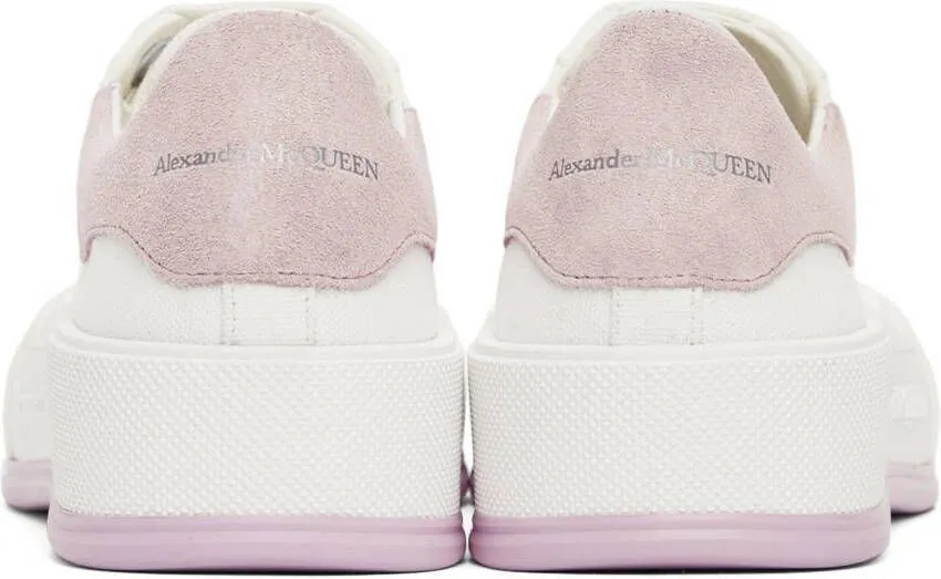 Alexander McQueen White & Purple Deck Lace Plimsoll Sneakers