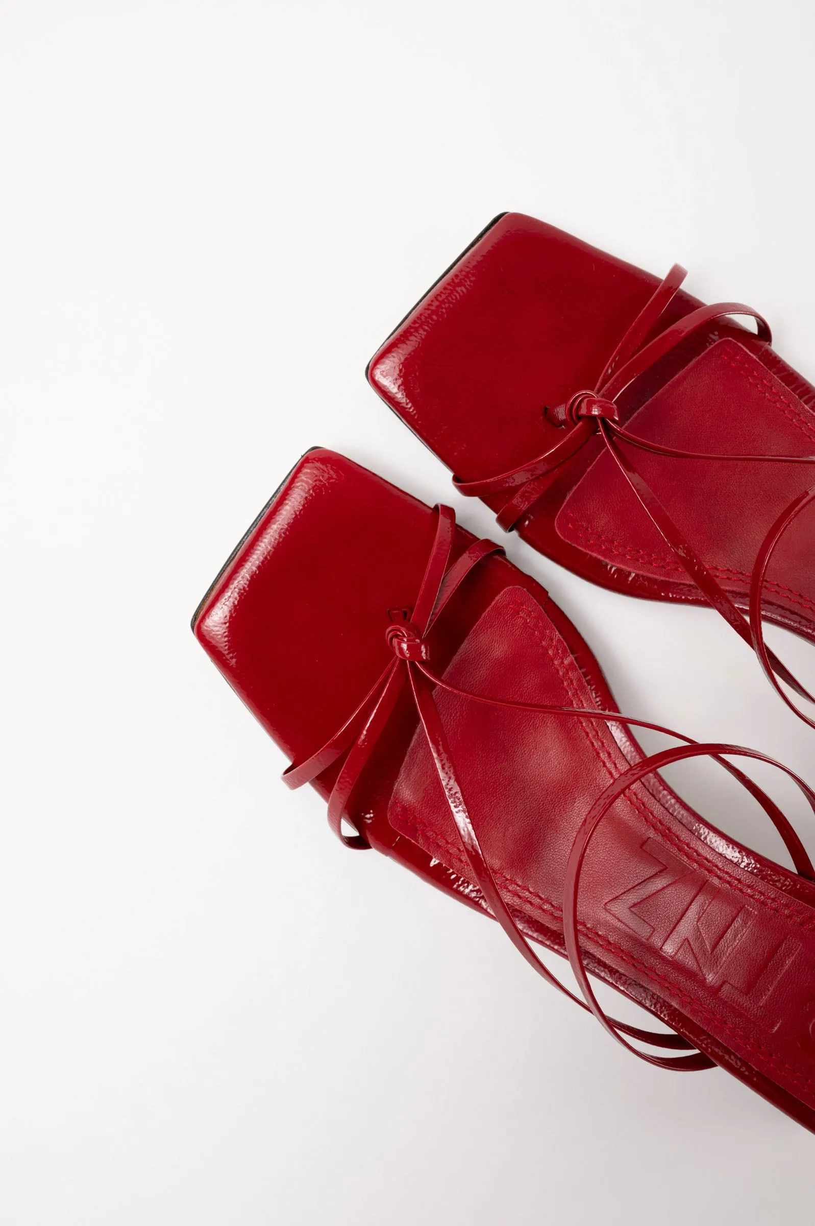 ARANDINA - Red Patent Leather Strappy Sandals