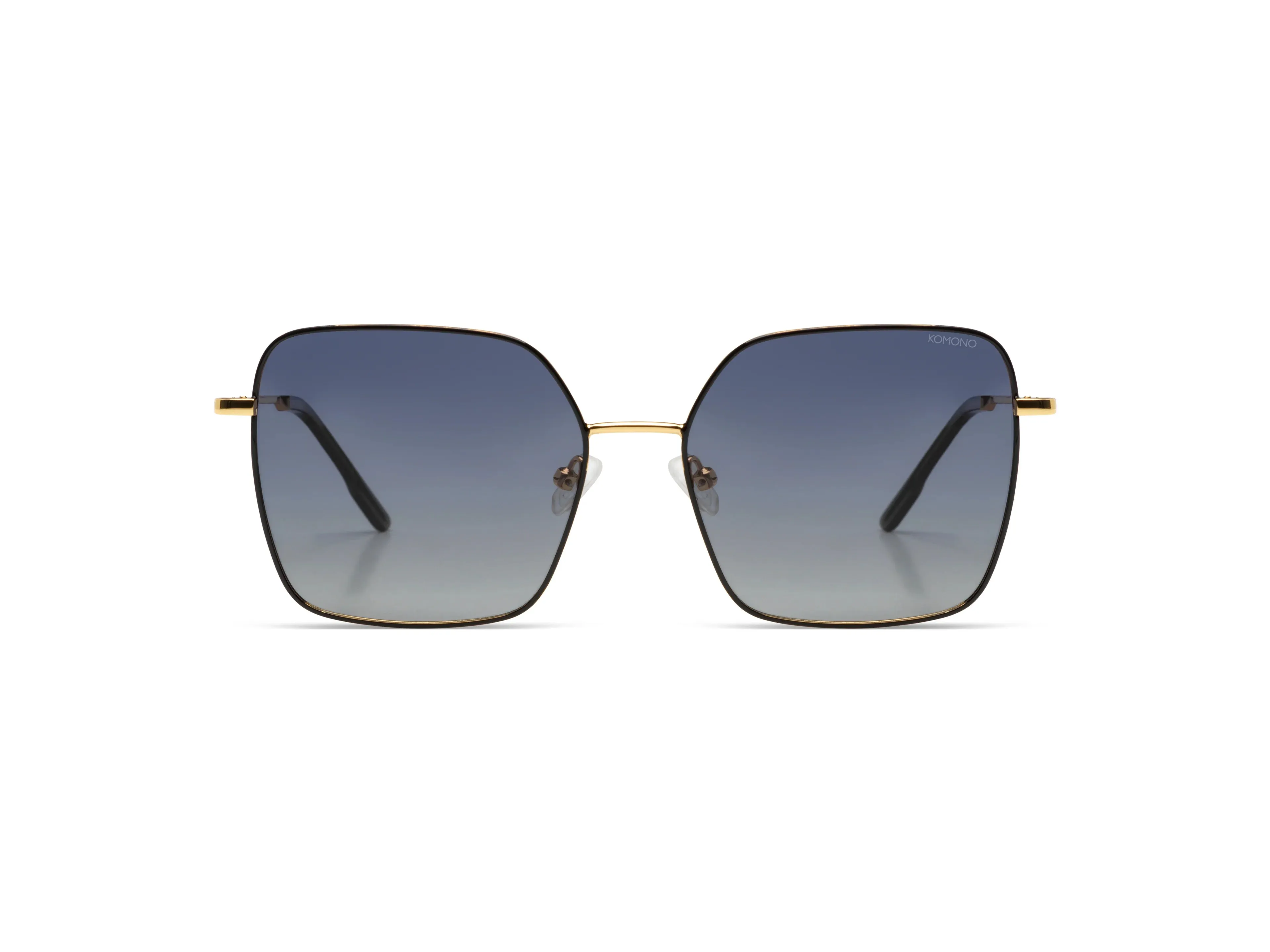 Audrey Gold Glossy Black Sunglasses