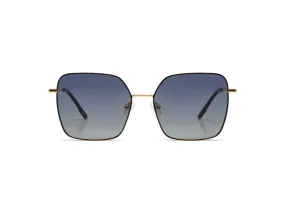 Audrey Gold Glossy Black Sunglasses