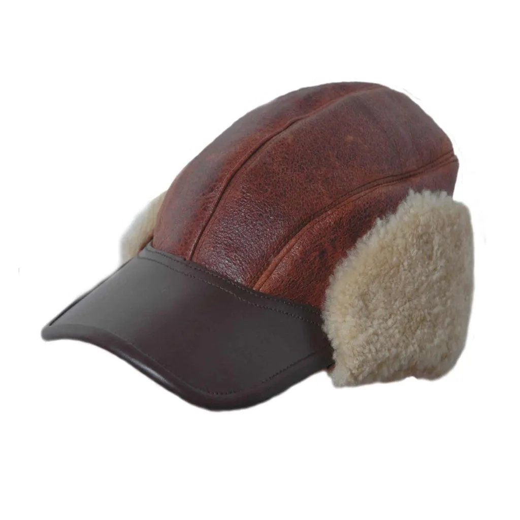 B-2 Shearling Gunners Cap | WWII Aviator Cap | Cockpit USA