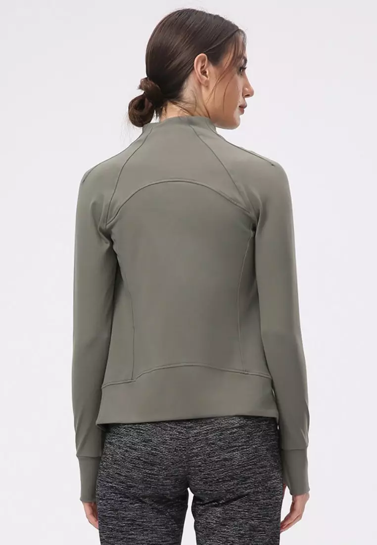 B-CODE YGA1041_Green_Lady Quick Drying Running Fitness Yoga Sports Jacket