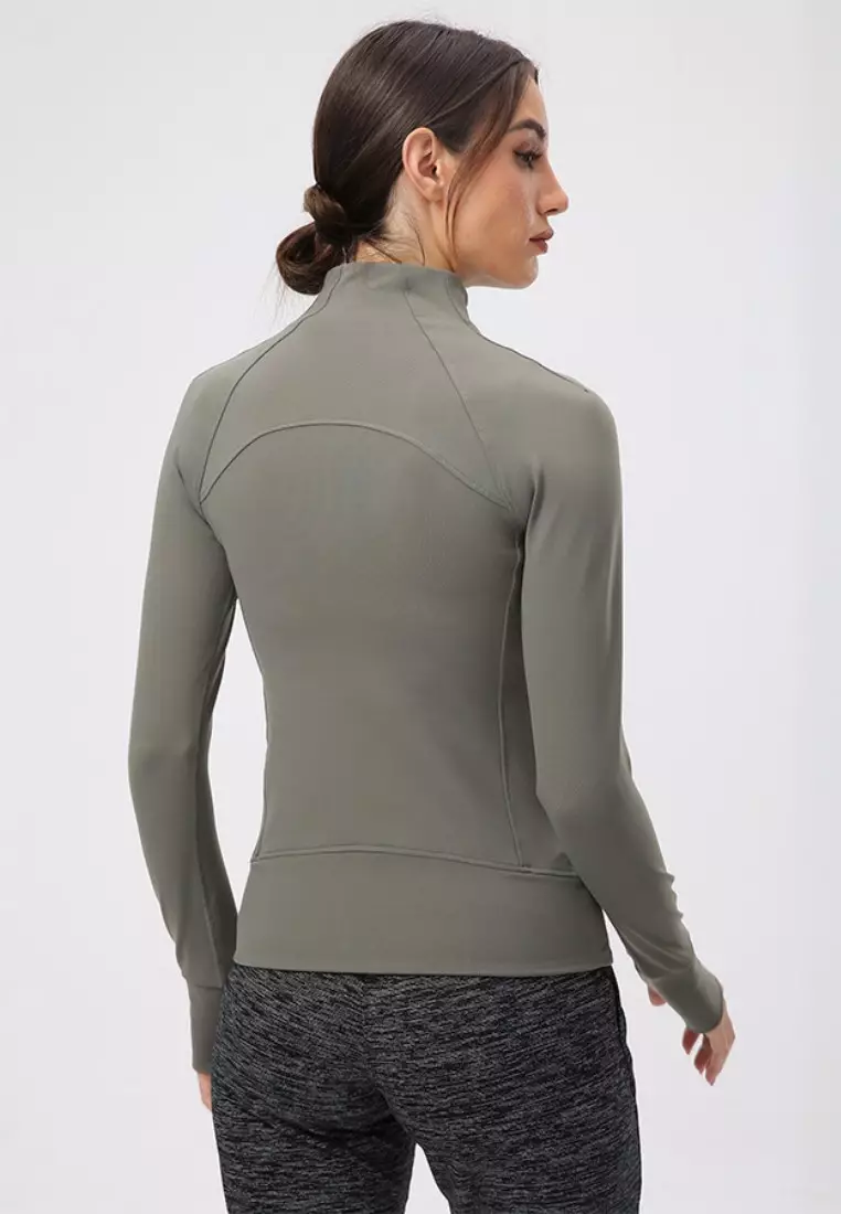 B-CODE YGA1041_Green_Lady Quick Drying Running Fitness Yoga Sports Jacket