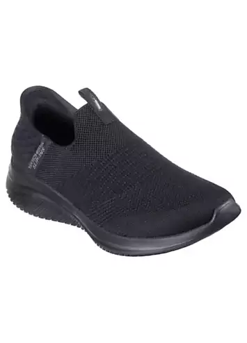 Black Knit Slip-ins Ultra Flex 3.0 Brilliant Path Trainers by Skechers | Look Again