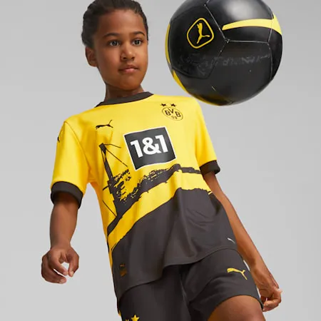 Borussia Dortmund 23/24 Kids Home Jersey | Cyber Yellow-PUMA Black | PUMA SHOP ALL PUMA | PUMA 