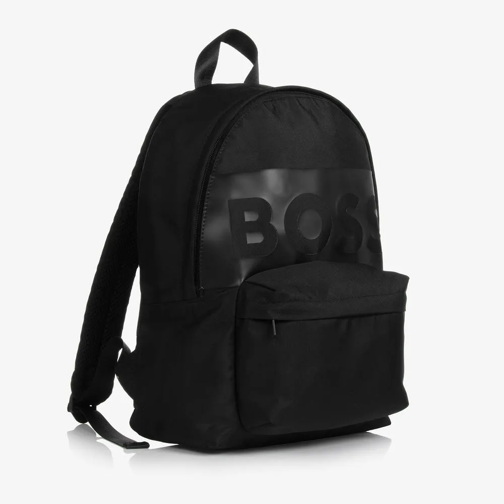 Boys Black Canvas Backpack (35cm)