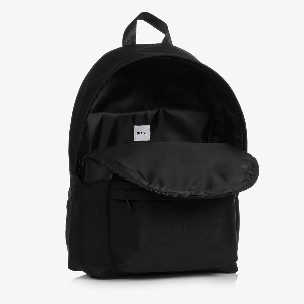 Boys Black Canvas Backpack (35cm)