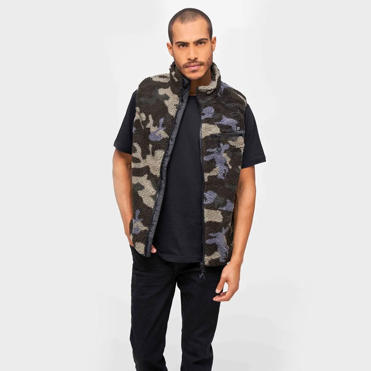 Brandit Teddyfleece Worker Vest Dark Camo