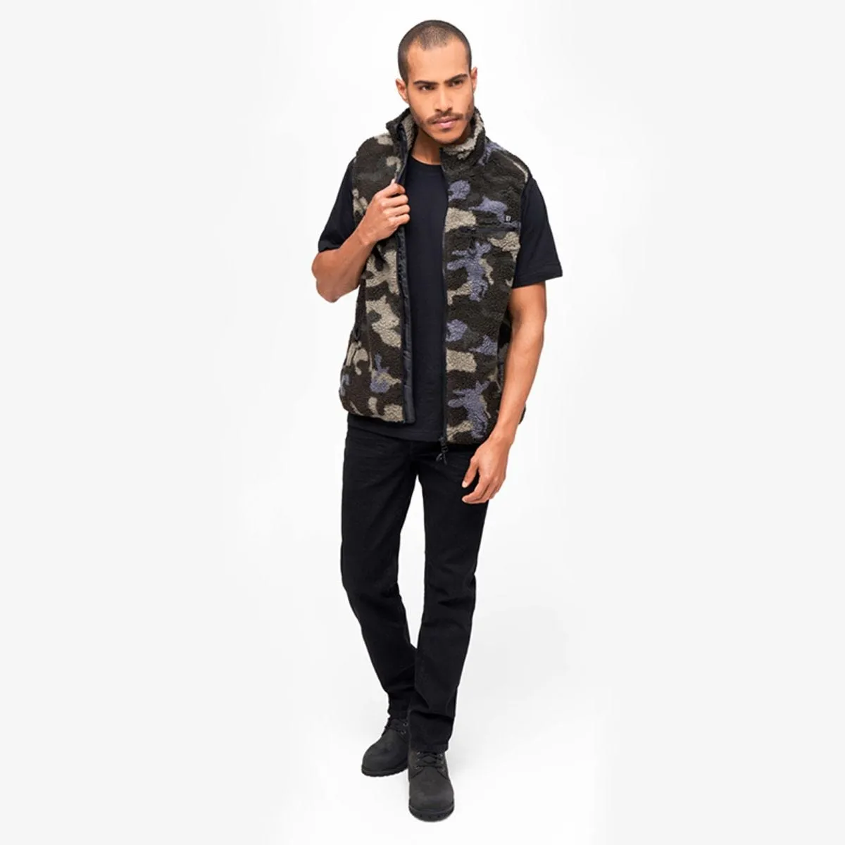 Brandit Teddyfleece Worker Vest Dark Camo