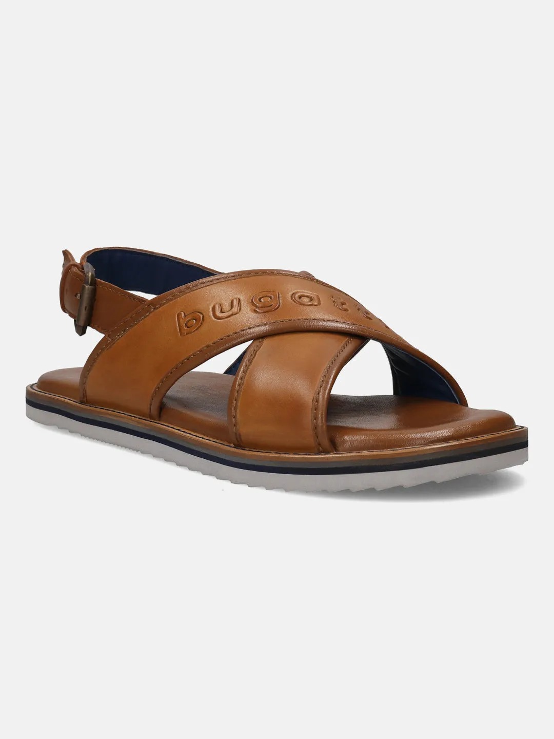 bugatti Cognac Premium Leather Sandals