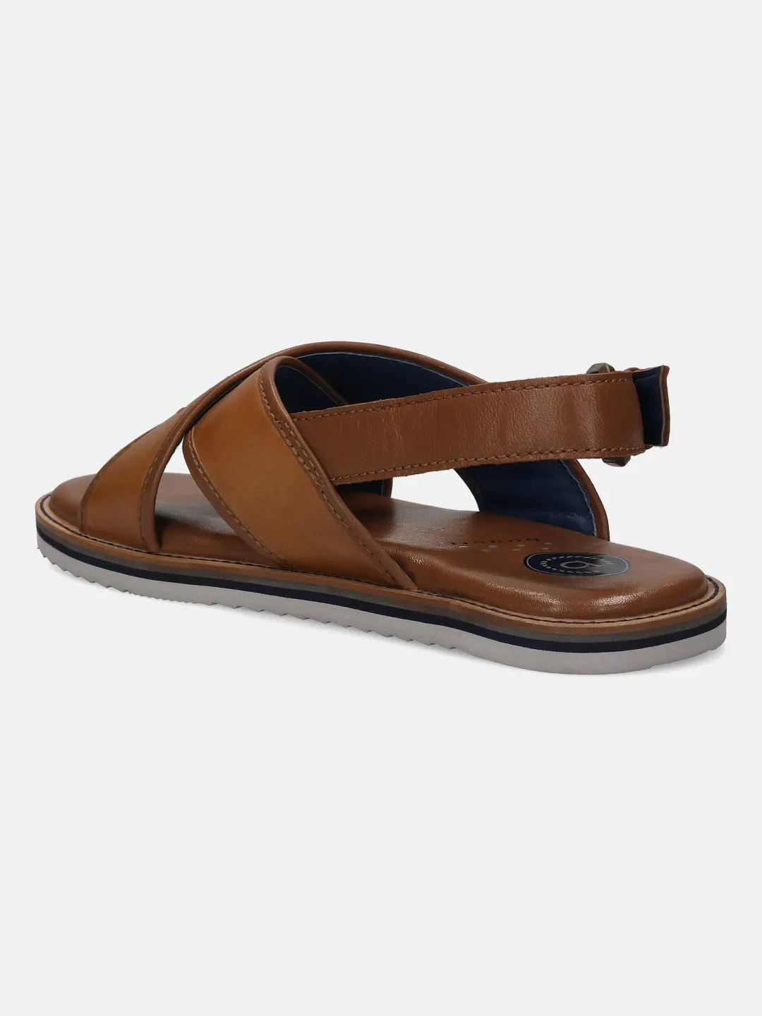 bugatti Cognac Premium Leather Sandals