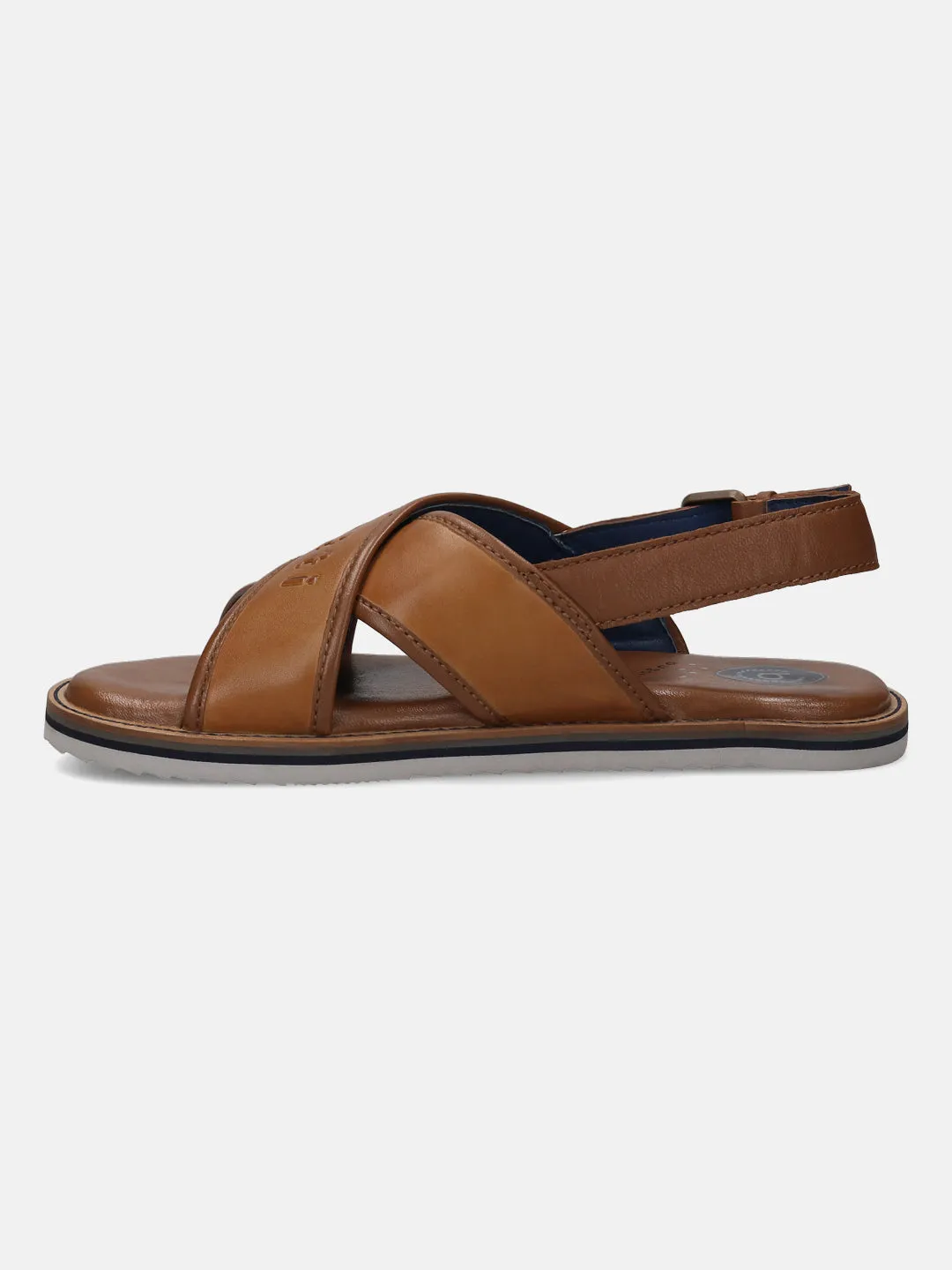 bugatti Cognac Premium Leather Sandals