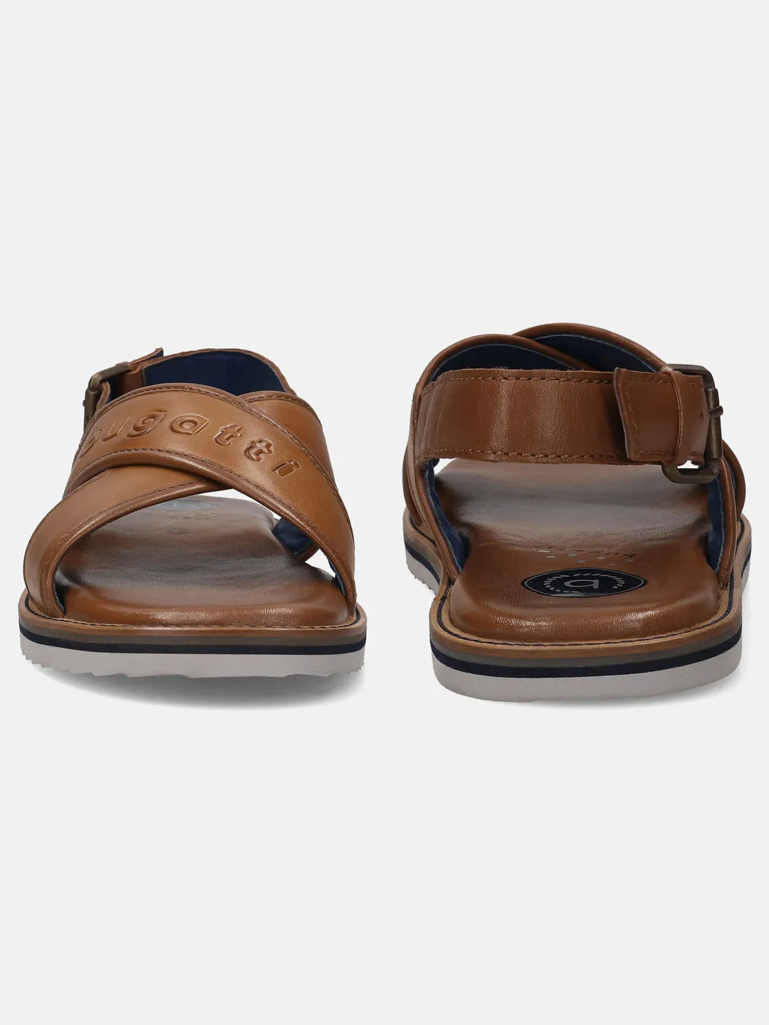 bugatti Cognac Premium Leather Sandals