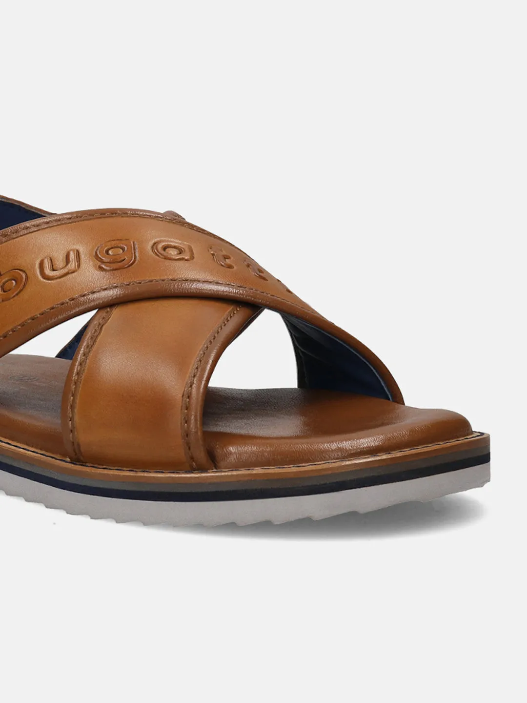 bugatti Cognac Premium Leather Sandals