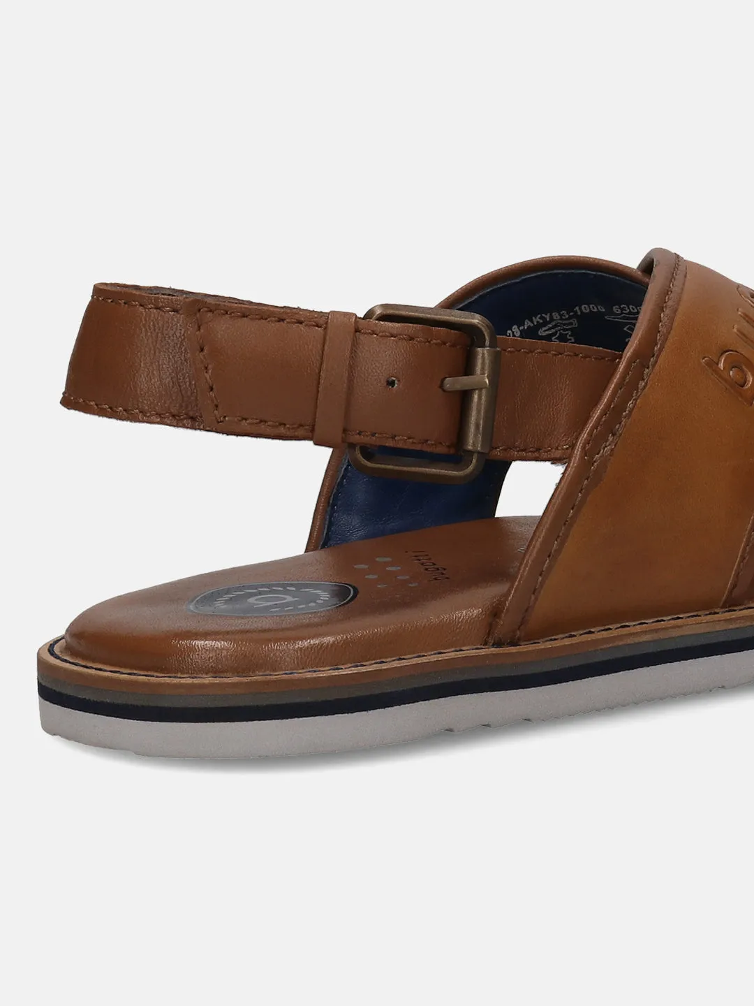 bugatti Cognac Premium Leather Sandals