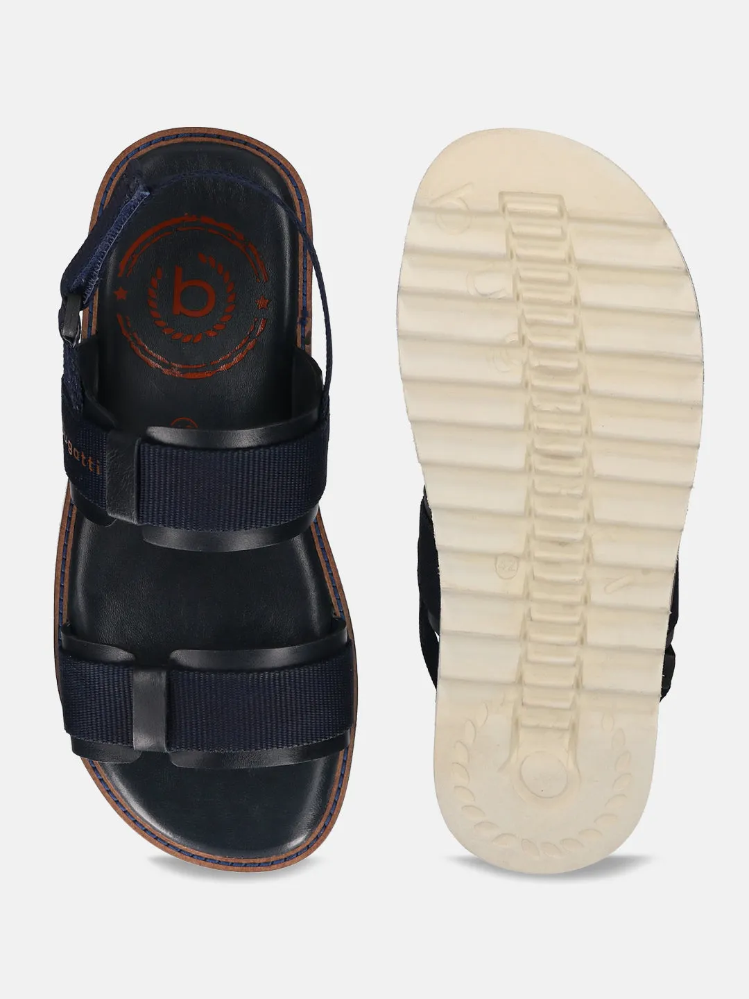 bugatti Dark Blue Back Strap Sandals