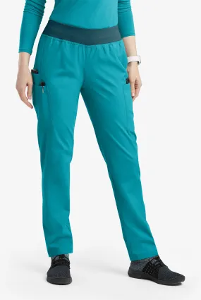 Butter-Soft Originals Women's 5-Pocket Mid Rise Tapered Leg Yoga-inspired Scrub Pants - Petite