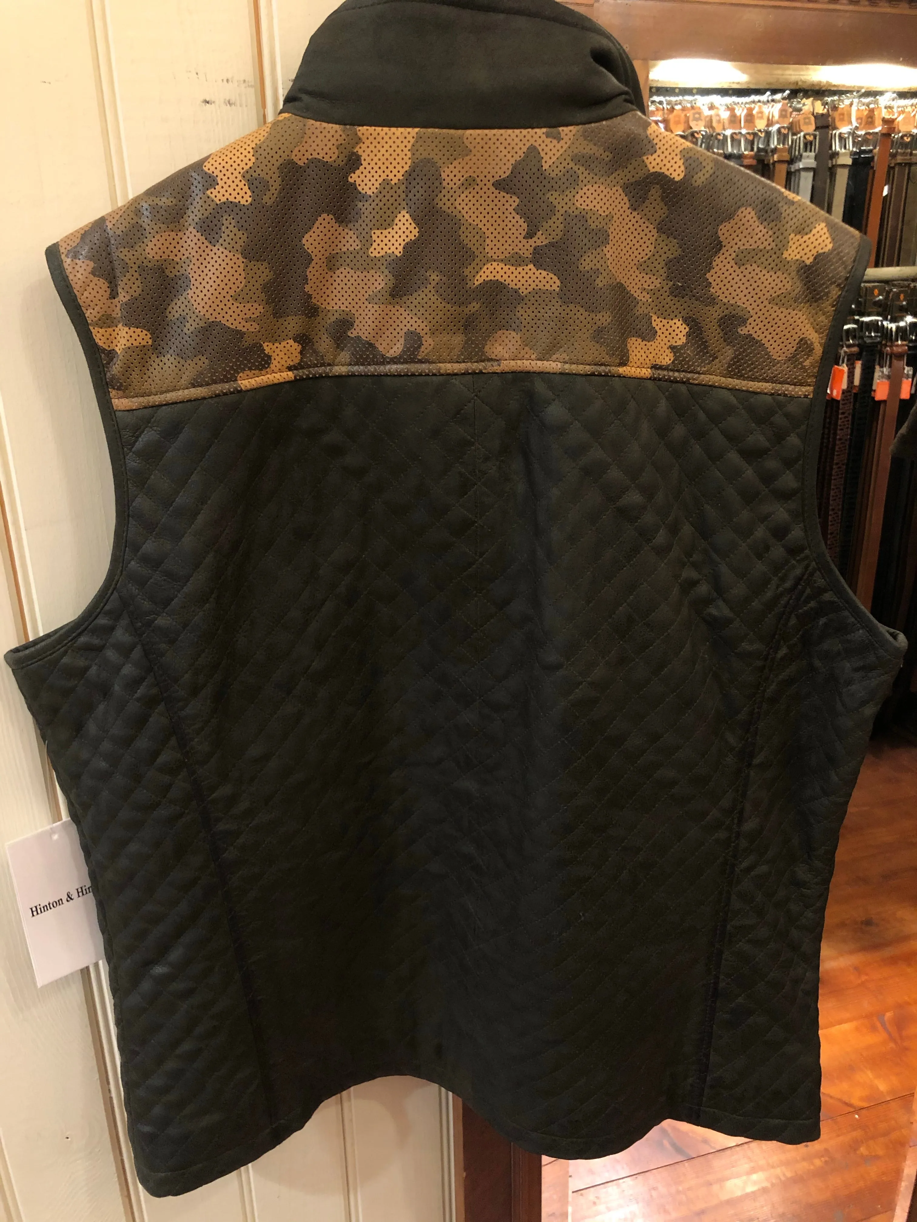 Camo Quilted Leather Vest