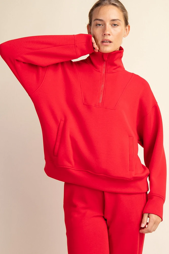 Candy Apple Quarter Zip Pullover