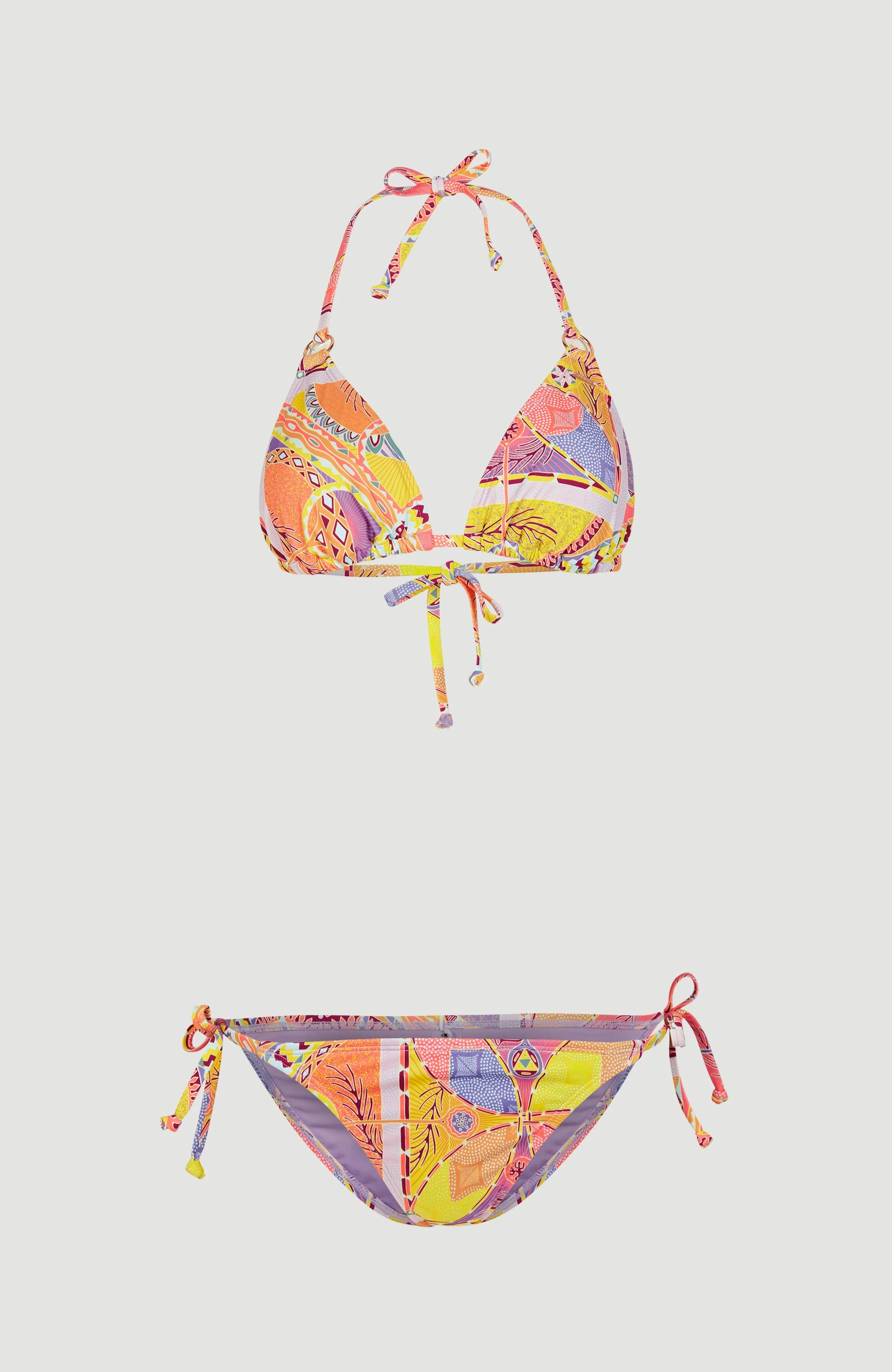 Capri - Bondey Triangle Bikini Set | Yellow Scarf Print