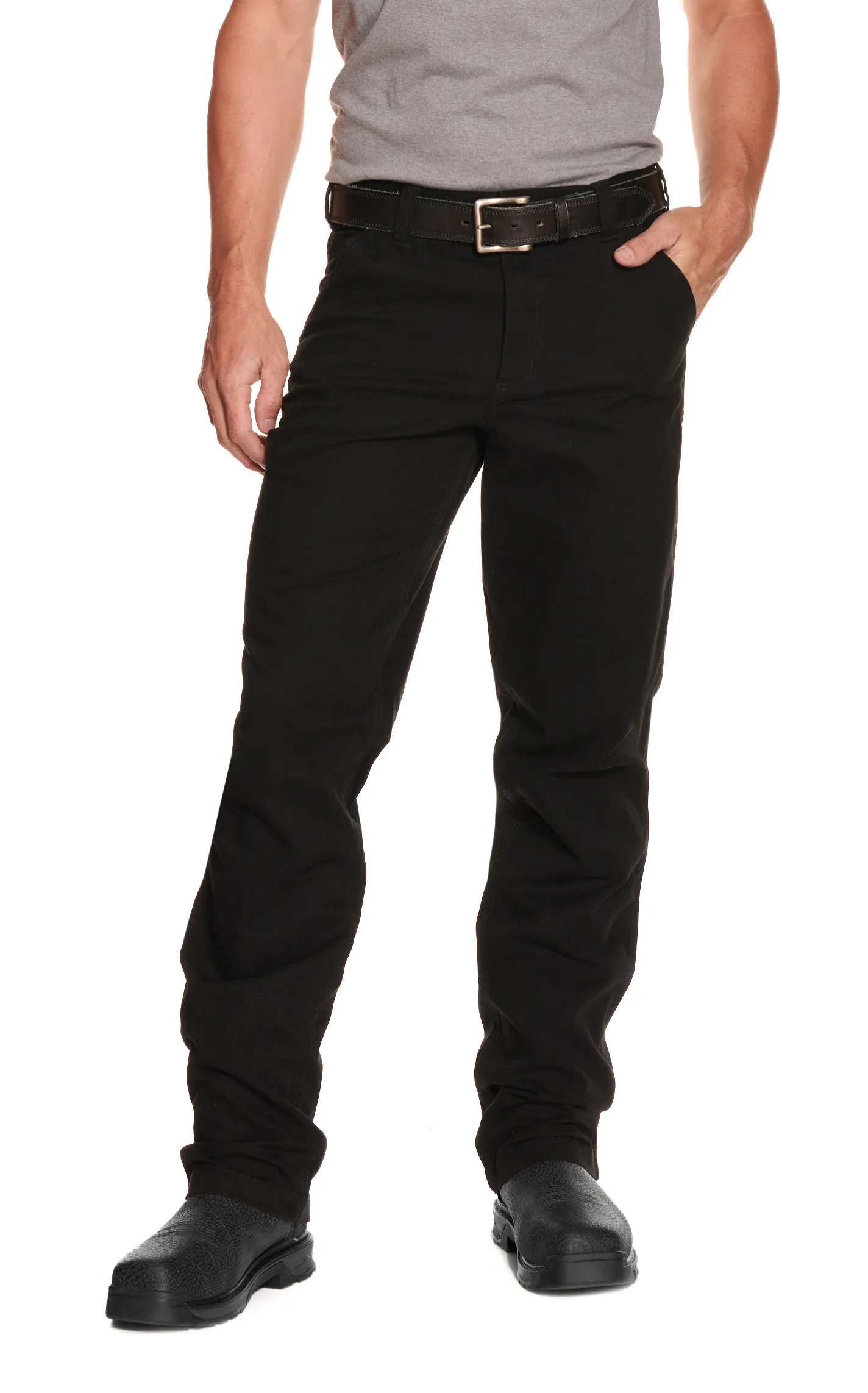 Carhartt Men's Black Relaxed Fit Straight Leg Rugged Flex Stretch Canvas Work Pants