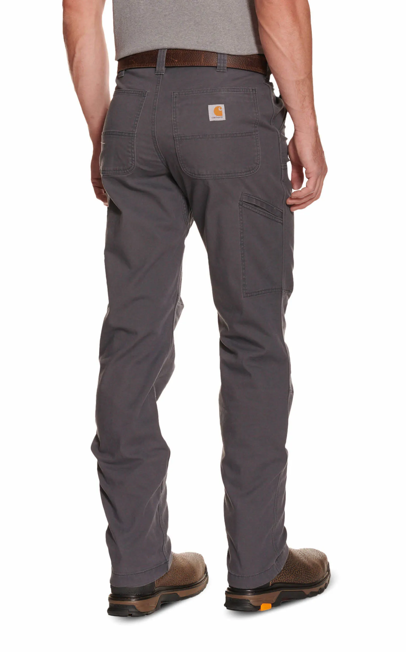 Carhartt Men's Shadow Grey Relaxed Fit Straight Leg Rugged Flex Stretch Canvas Double-Front Work Pants