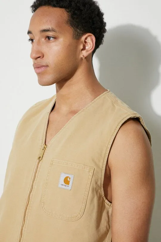 Carhartt WIP denim vest Arbor Vest men’s beige color I031521.1YH3K