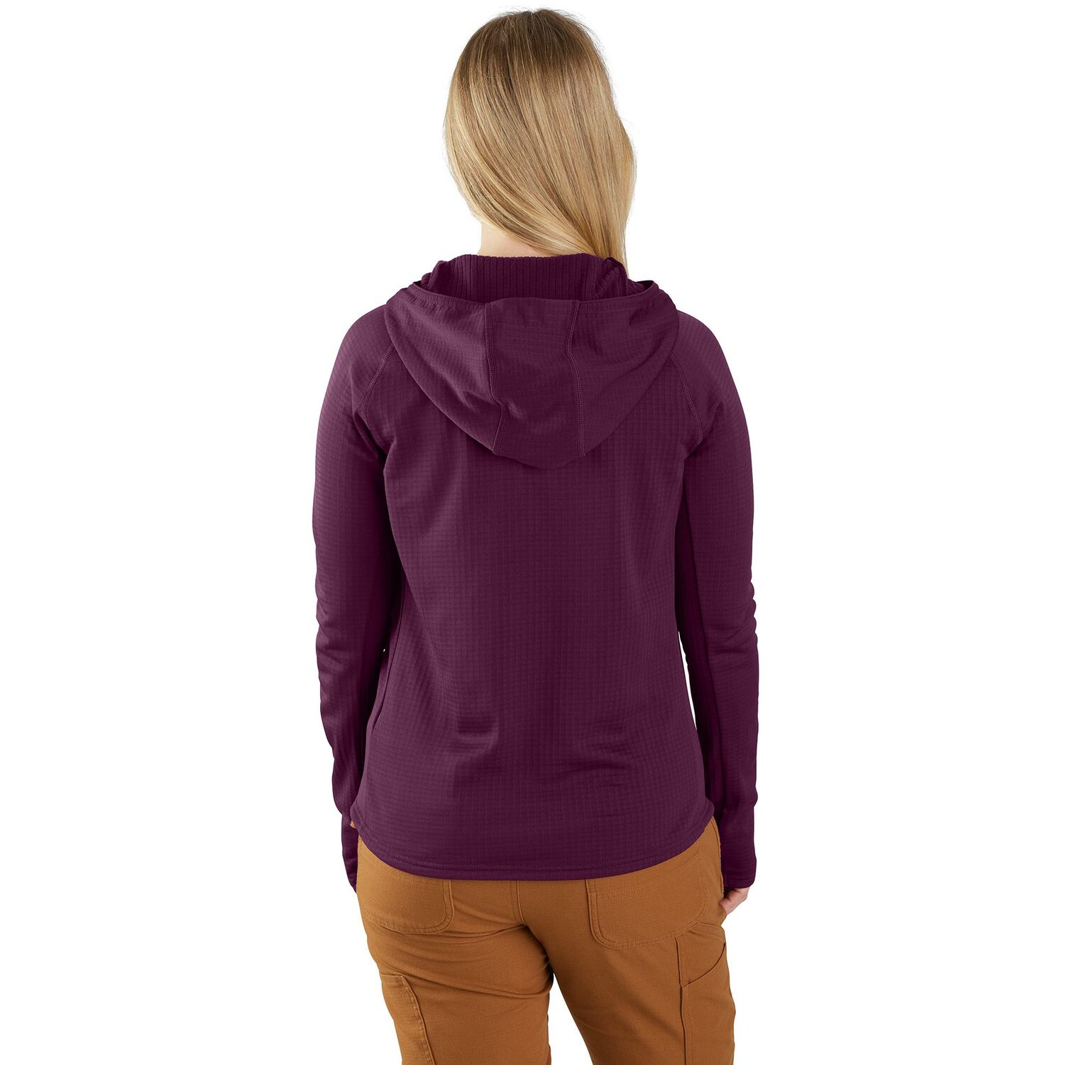 Carhartt Women's Carhartt Force Relaxed Fit Half-Zip Hooded Pullover in Eggplant