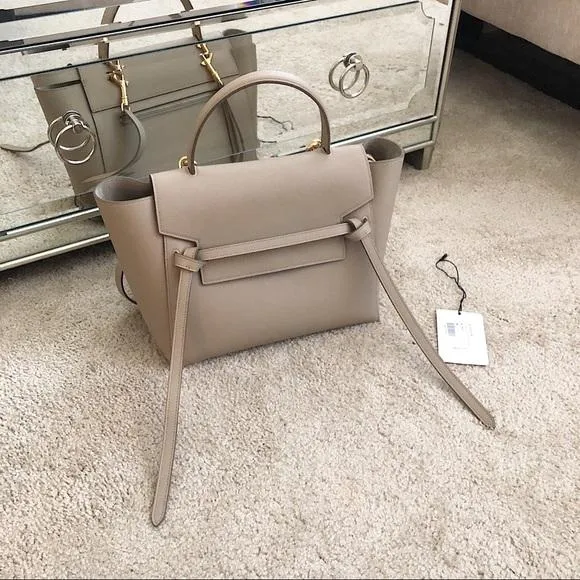 Celine Mini Belt Bag In Grained Calfskin Light Taupe