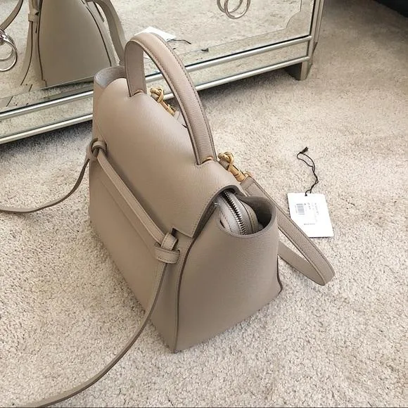 Celine Mini Belt Bag In Grained Calfskin Light Taupe