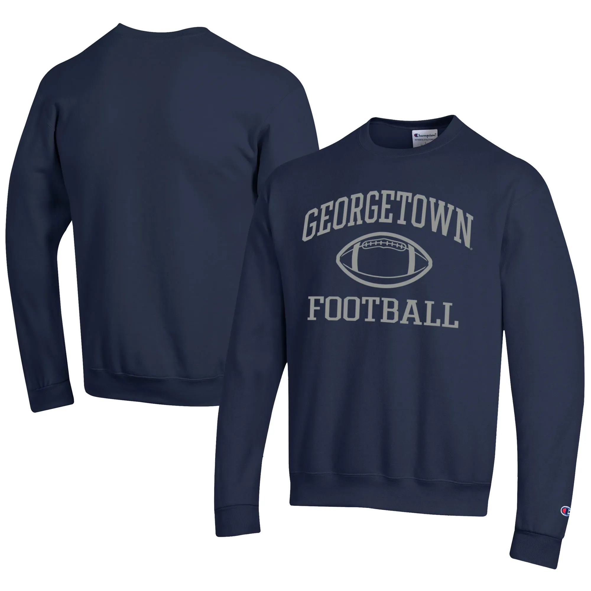 Champion  Georgetown Hoyas Navy Football Powerblend Pullover Sweatshirt