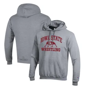 Champion Iowa State Cyclones Gray Wrestling Icon Pullover Hoodie