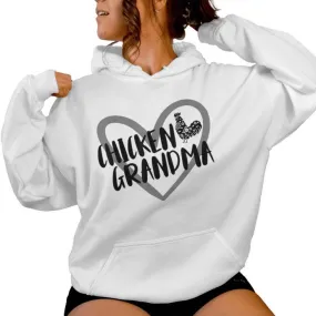 Chicken Grandma Heart Farmer Chicken Lover Women Hoodie