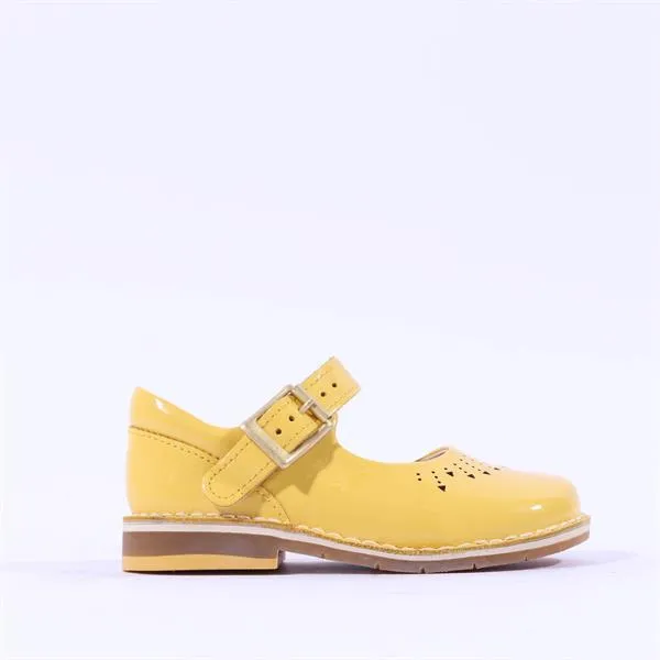 Clarks Kids Yarn Jump (F Fit) - Yellow Patent