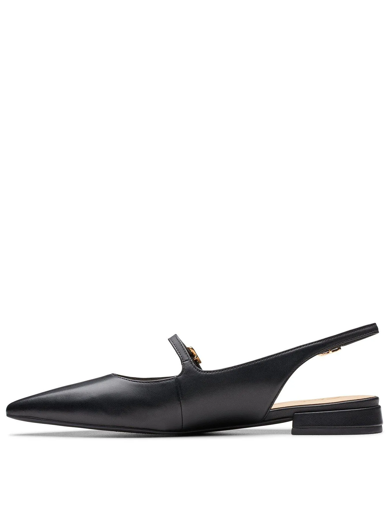 Clarks Sensa15 Shine Leather Low HeelShoe - Black