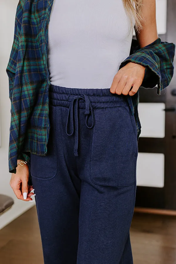 Coffee Run Cutie Straight Leg Pants in Navy