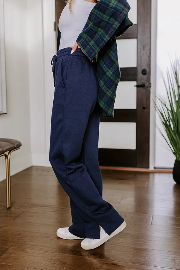 Coffee Run Cutie Straight Leg Pants in Navy