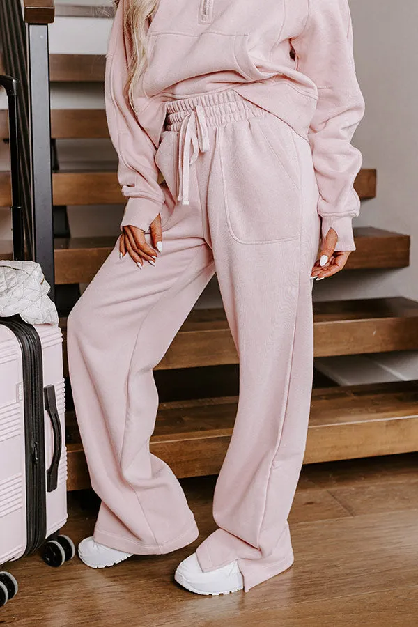 Coffee Run Cutie Straight Leg Pants in Pink