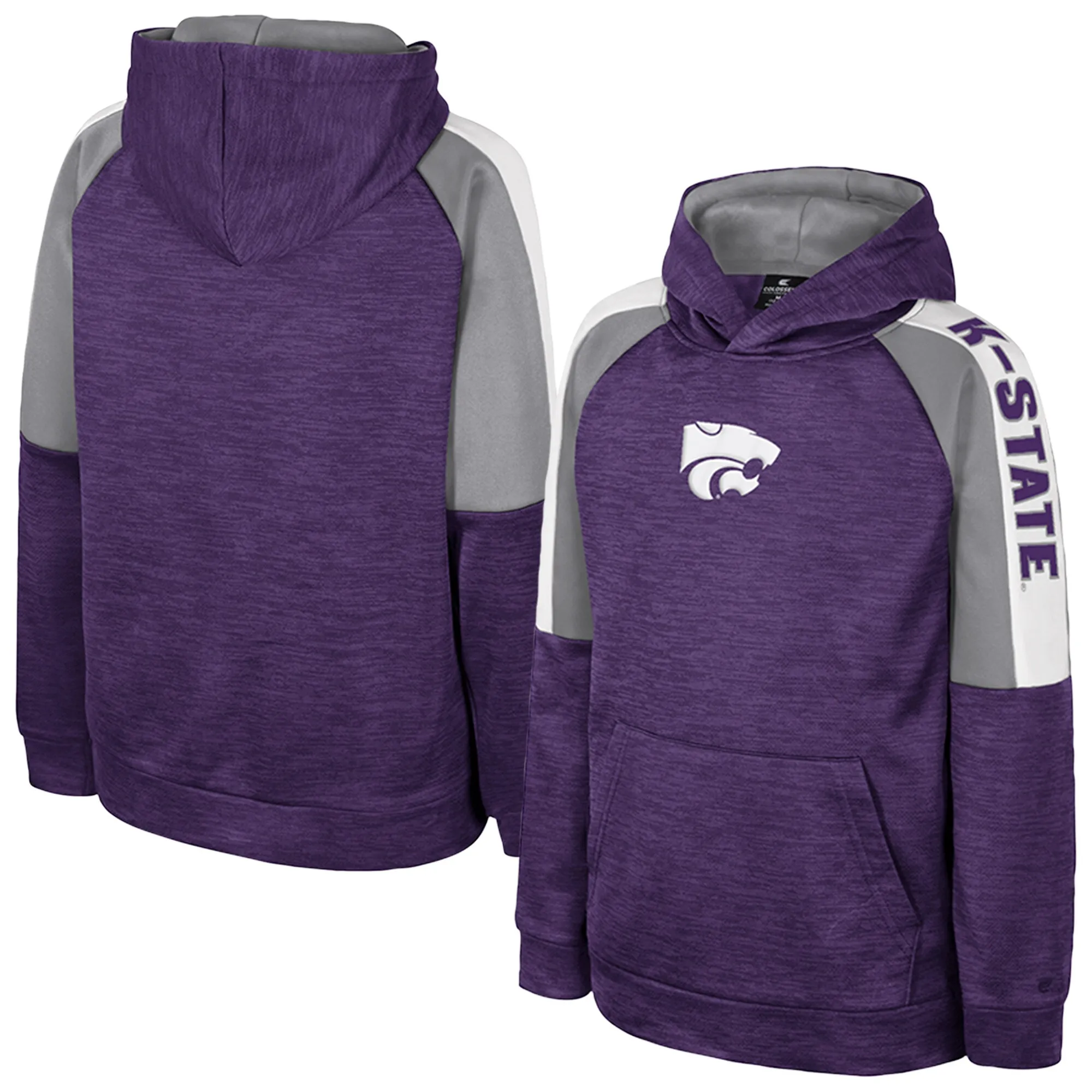 Colosseum Kansas State Wildcats Youth Purple Pullover Hoodie