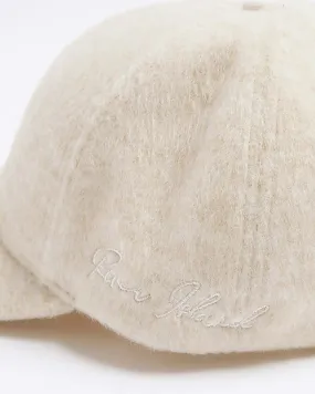 Cream fluffy textured cap