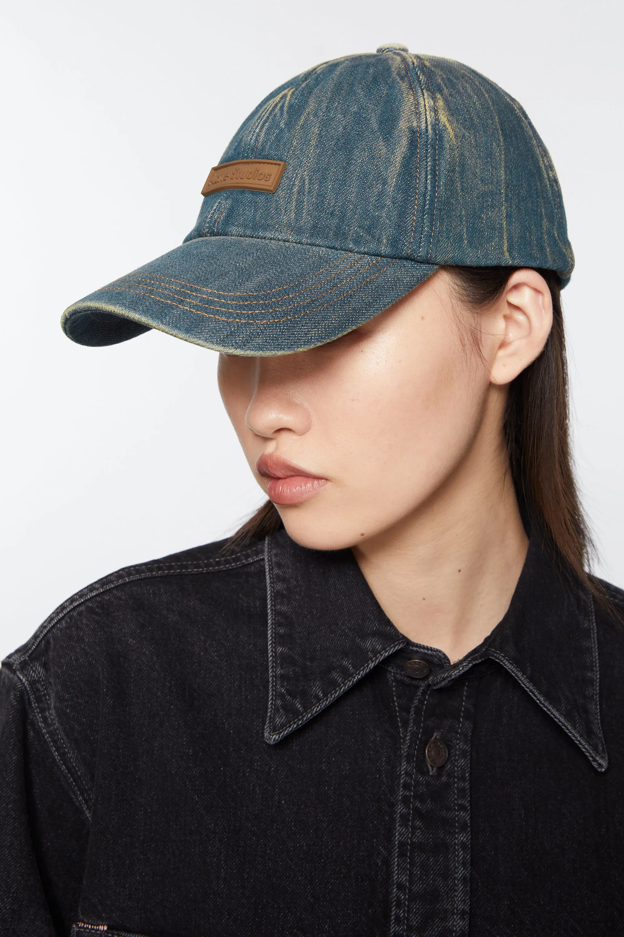 Denim logo cap